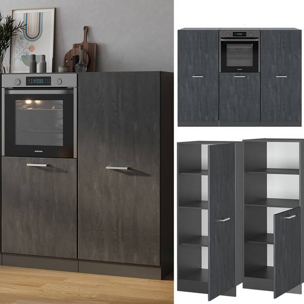 Küchenblock R-Line 53284 Grau - Chrom - 180 x 143 x 46 cm