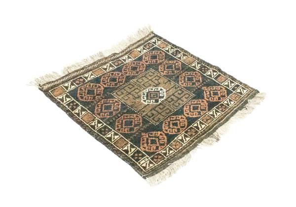 Orientteppich Oriental Blau - Wolle - 64 x 1 x 66 cm