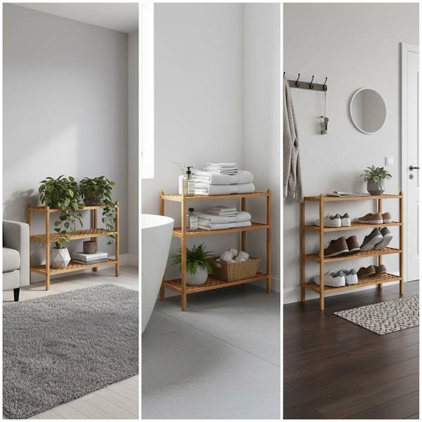 Schuhregal aus Walnuss mit 3 Ebenen Braun - Holzwerkstoff - 69 x 46 x 26 cm