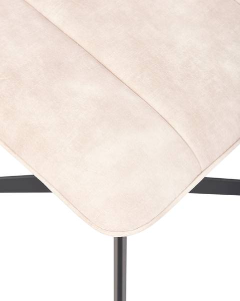Fauteuil LIA 2-delig beige - zwart - textiel - 71 x 79 x 80 cm