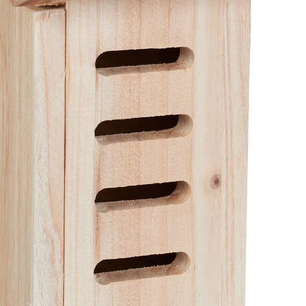 Marienkäferhaus aus Holz Braun - Silber - Holzwerkstoff - 18 x 23 x 10 cm