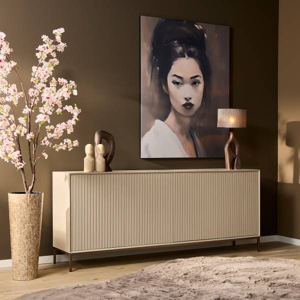Sideboard MADISON Beige - Massivholz - 210 x 85 x 45 cm