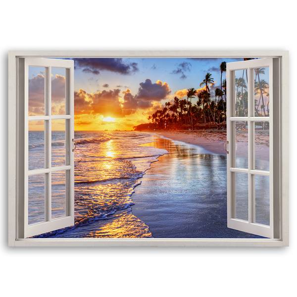 Wandbild blick aus dem fenster meer 90 x 60 cm