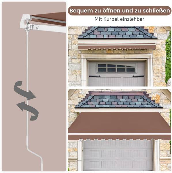 Markise ZB33424ORDE Braun - Metall - 300 x 300 x 360 cm