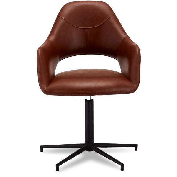 Armlehnenstuhl Luna 2er Set Braun - Kunstleder - Polyester PVC - 59 x 89 x 64 cm