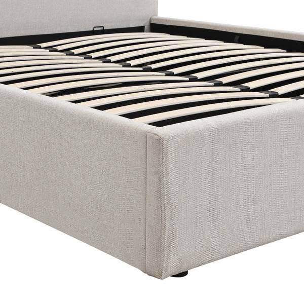 Bett LIOR Grau - Massivholz - 205 x 88 x 150 cm