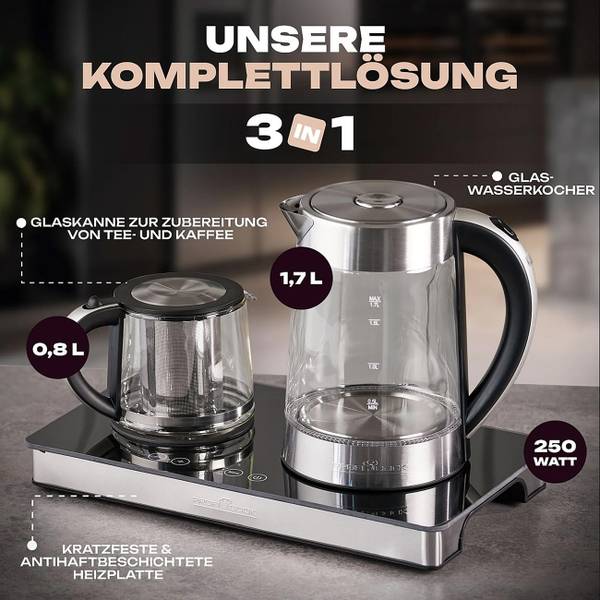 Wasserkocher PC-TKS 1056 Silber - Edelstahl - 39 x 27 x 22 cm