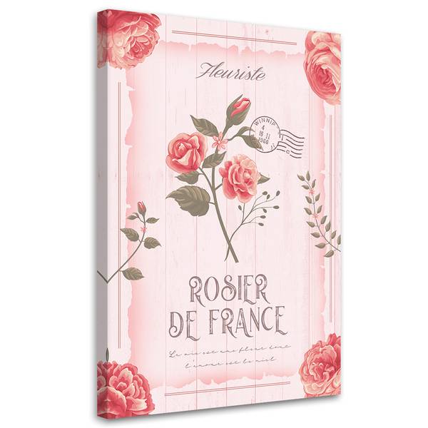 Wandbild pudrige blumen vintage 60 x 90 cm