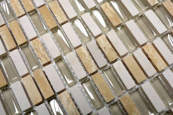 Mosaikfliesen 87-1412 Beige - Glas - 32 x 32 x 32 cm