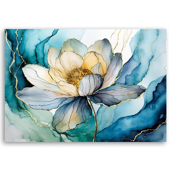 Tableau déco fleur aquarelle abstraction 60 x 40 cm