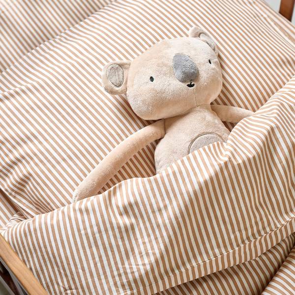 Bettwäsche Set STRIPED 2 tlg Beige - 120 x 150 cm
