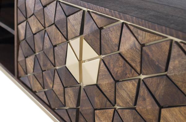 Meuble TV 1696 Marron - Bois massif - 40 x 50 x 190 cm