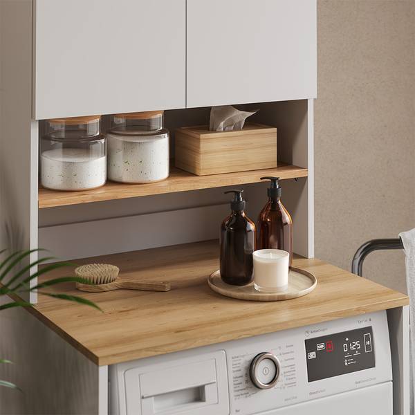 Waschmaschinenschrank Viktor 58029 Asteiche Dekor - Weiß - 68 x 60 cm