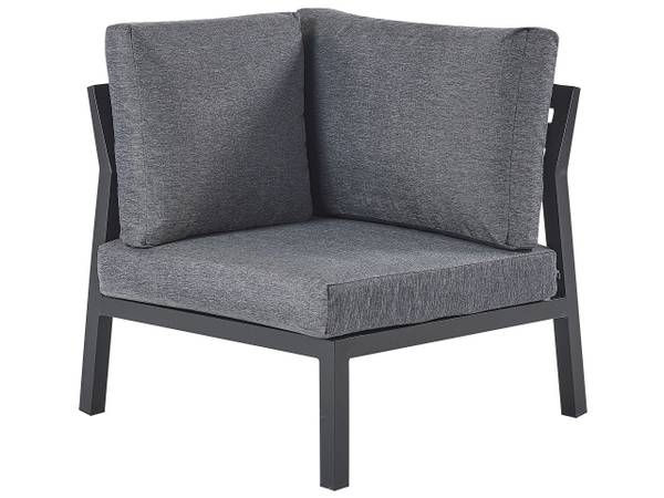 Lounge Set VIZZINI 2-tlg Schwarz - Grau - Metall - 200 x 36 x 200 cm