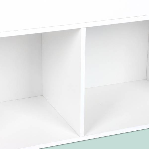 Kinderboekenkast met 2 manden blauw - wit - plaatmateriaal op houtbasis - papier - textiel - 72 x 79 x 31 cm