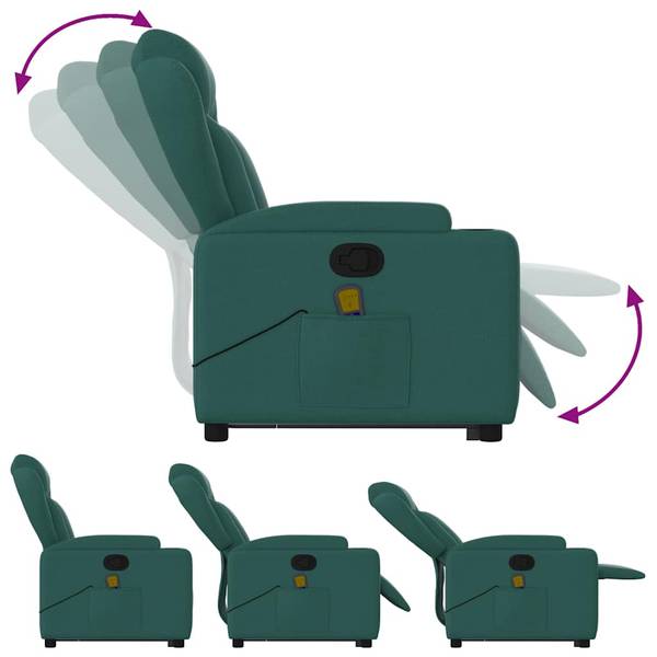 Massagesessel mit Aufstehhilfe 3032384-2 Dunkelgrün