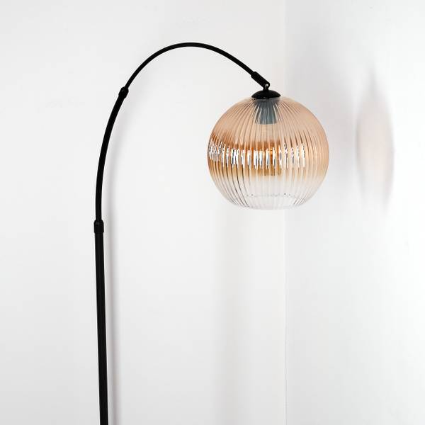 Stehlampe Cesaro Gelb - Aluminium - Klarglas - Marmor - 105 x 185 x 72 cm