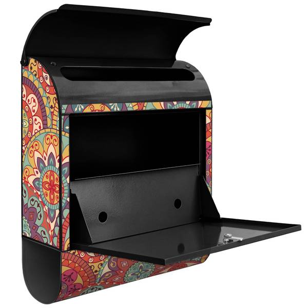 Briefkasten Stahl Rosetten Schwarz - Stahl - 38 x 46 x 13 cm
