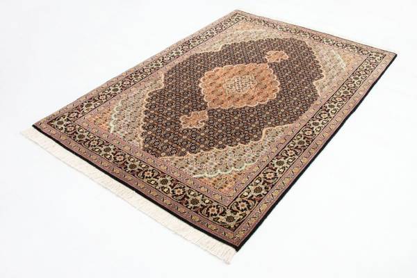 Handgeknüpft Kurzflorteppiche Blau - Wolle - 101 x 1 x 146 cm