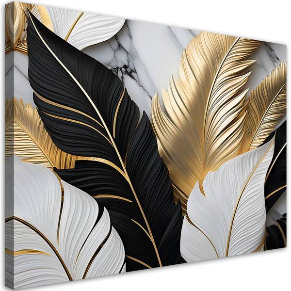 Wandbild blätter marmor 120 x 80 cm
