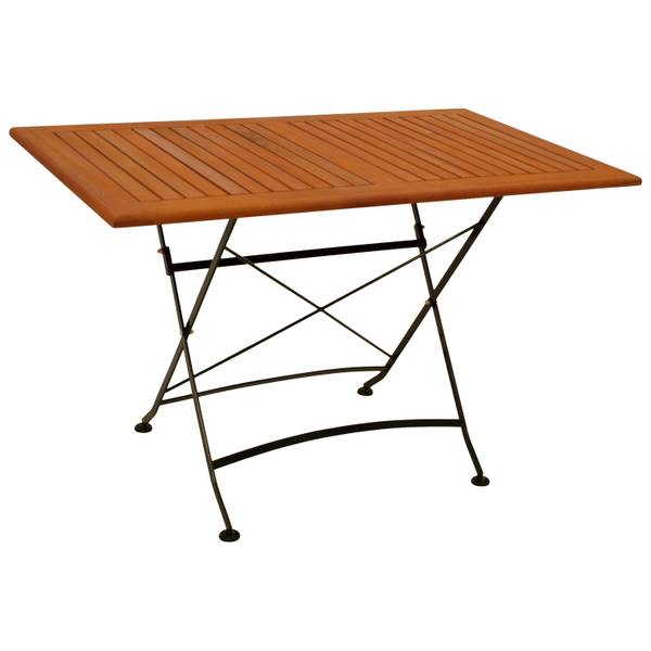Klapptisch HOFGARTEN Schwarz - Braun - Eukalyptus - Stahl - 120 x 75 x 70 cm