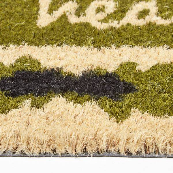 Fussmatte Home is where the Heart Grün - Textil - 40 x 1 x 70 cm