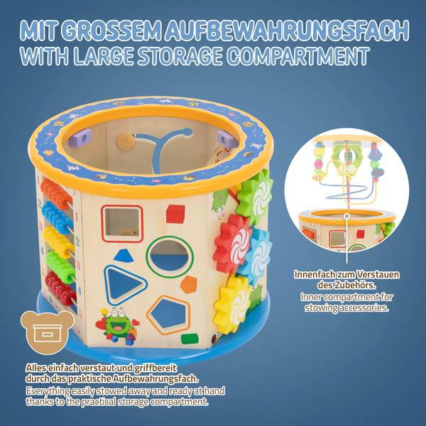 Multifunktions Motorikwürfel 8 in 1 Samt - 25 x 20 x 25 cm