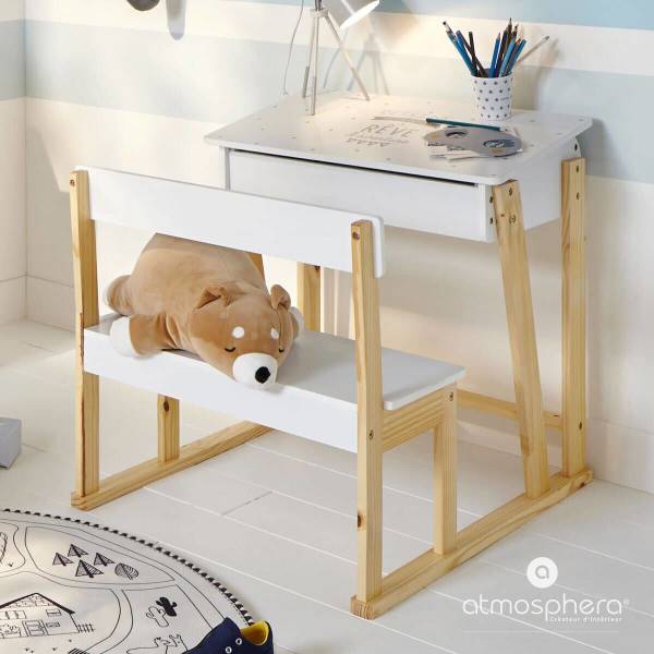 Kinderschreibtisch KIRON Weiß - Holzwerkstoff - 58 x 63 x 79 cm