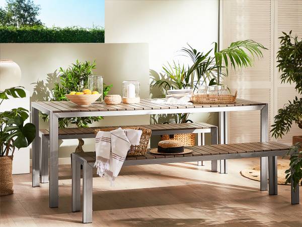 Tisch set NARDO 3-tlg Braun - Silber