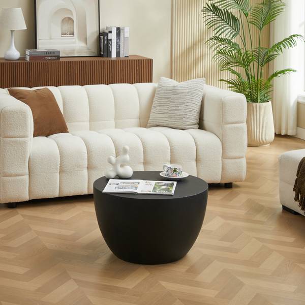 Couchtisch PARNU Schwarz - Stein - 64 x 39 x 64 cm