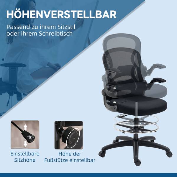 Zeichenstuhl 921-628V80BK Braun - Textil - 65 x 122 x 59 cm