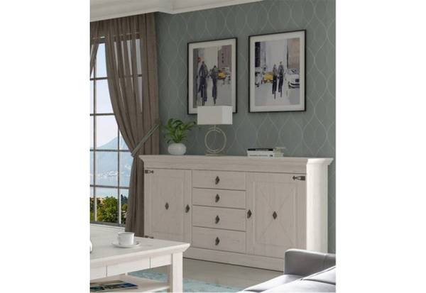 Sideboard Ecanto Weiß - Holzwerkstoff - 174 x 94 x 45 cm