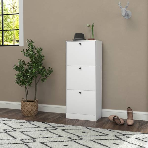 Schuhschrank 837-561V90WT Weiß - Holzwerkstoff - 28 x 115 x 47 cm