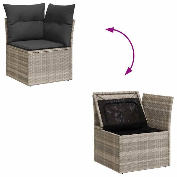 Garten-Lounge-Set 3036719-2 9-teilig Hellgrau