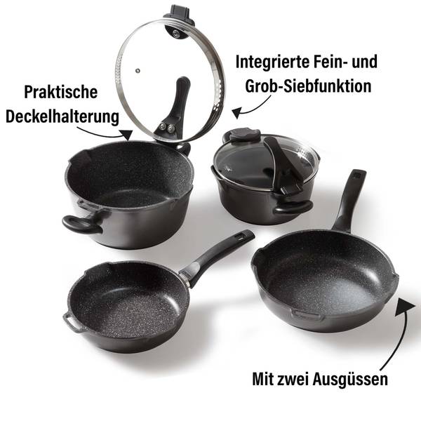 Kochtopf-Set FUTURE (8-tlg.) Aluminium - Anthrazit