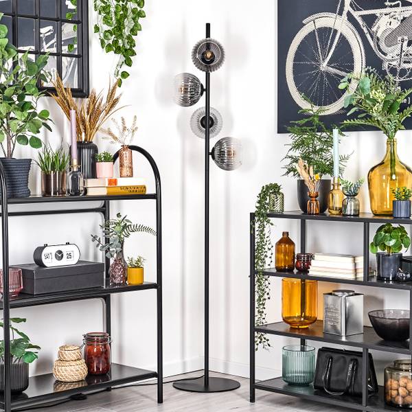 Stehlampe Cesaro Grau - Metall - 17 x 160 x 69 cm