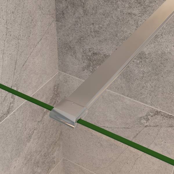 Milchglas Streifen Duschwand Walk-In Grau - Sicherheitsglas - 80 x 200 x 1 cm