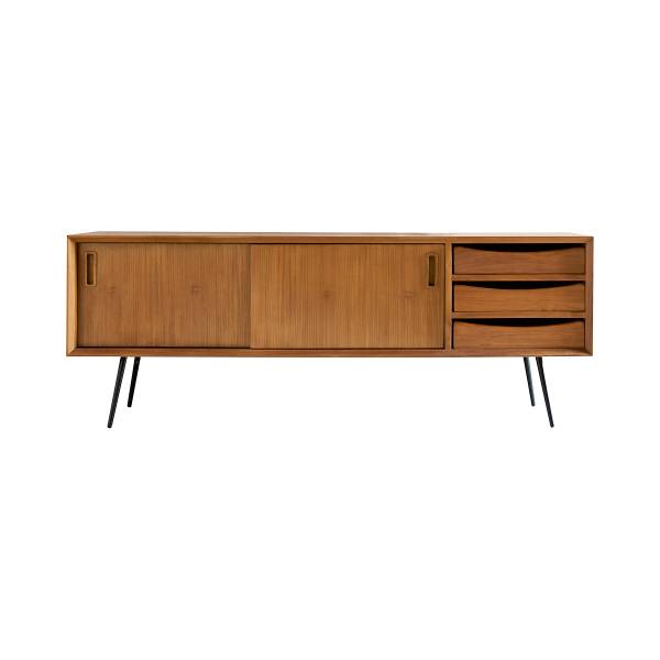 TV-Schrank Simen Beige - Mahagoni - 156 x 58 x 46 cm