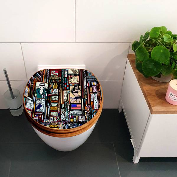 WC-Sitz mit Absenkautomatik New York Sho Bambus - Holzwerkstoff - 38 x 5 x 49 cm