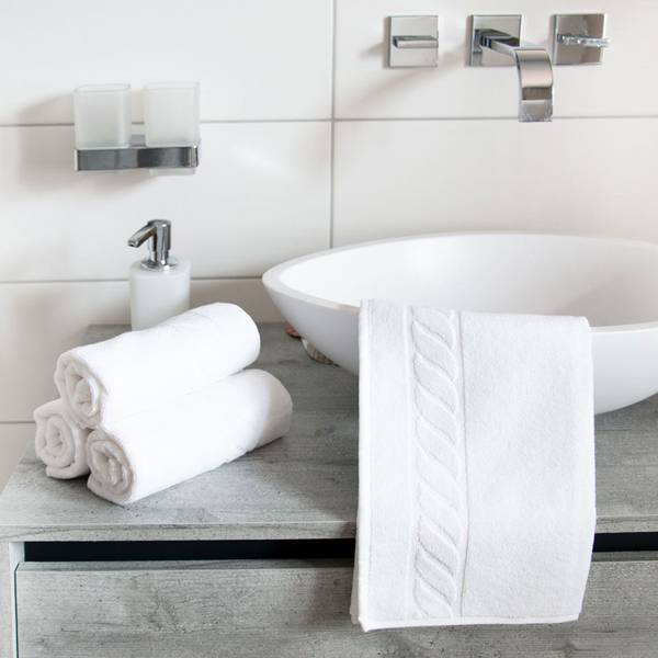 Gästetücher 00000370 10er-Set Weiß - Textil - 40 x 1 x 60 cm