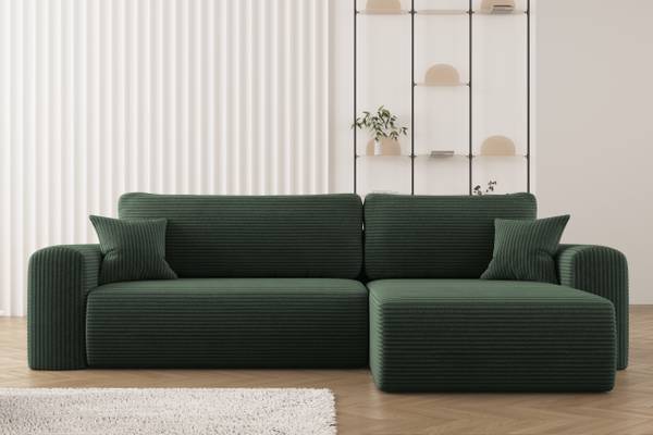 Canapé d’angle Capri Vert - Bois manufacturé - 145 x 83 x 272 cm