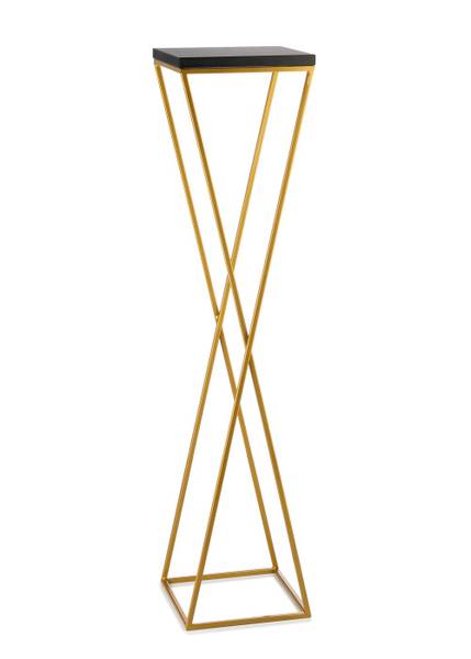 Blumenständer 10-1630-100-GB-MDF Schwarz - Gold - Höhe: 100 cm