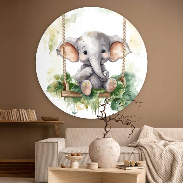 BILD Elefantenbaby 120 x 120 cm