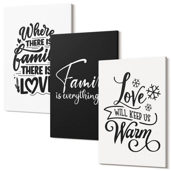 Leinwandbilder Familie Liebe 3er Set 20 x 30 cm - Anzahl Teile im Set: 3