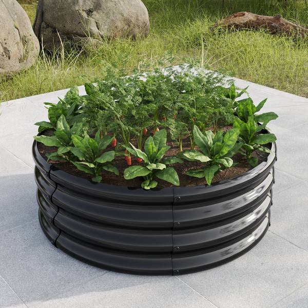 Hochbeet CO195 Schwarz - Metall - 80 x 30 x 80 cm