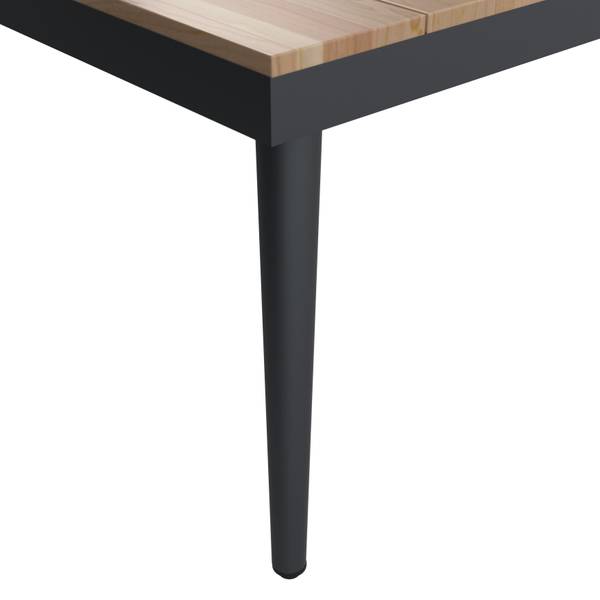 Loungegarnitur-Set LORENA Schwarz - Grau - Metall - Massivholz - Textil