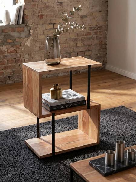 Beistelltisch ARPINO Beige - Akazie - 45 x 60 x 30 cm