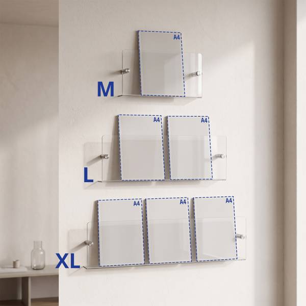 Zeitschriftenhalter für die Wand 3er Set Breite: 48 cm