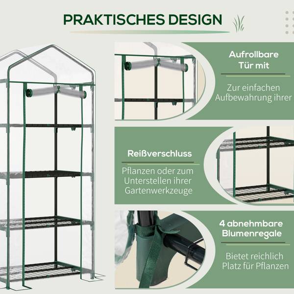Foliengewächshaus 845-228V03 Kunststoff - 50 x 160 x 70 cm