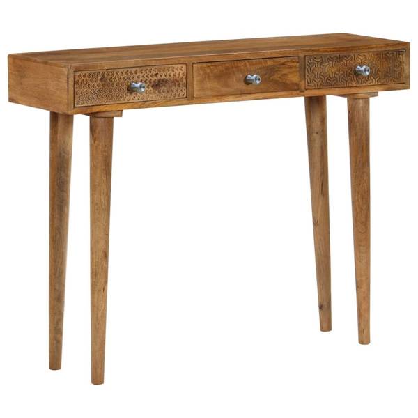 Konsolentisch BERRIN Mango Flurtisch Braun - Massivholz - 102 x 79 x 30 cm